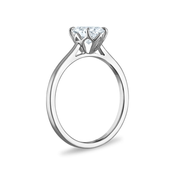White Diamond Solitaire Ring in 10KT Gold