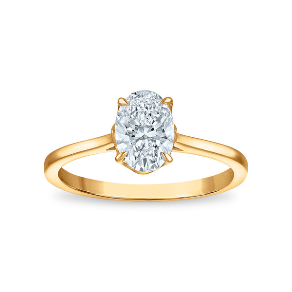 White Diamond Solitaire Ring in 10KT Gold