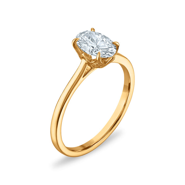 White Diamond Solitaire Ring in 10KT Gold