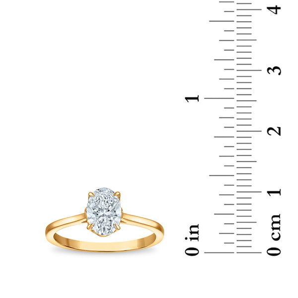 White Diamond Solitaire Ring in 10KT Gold