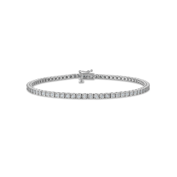 White Diamond Tennis Bracelet in 925 Silver