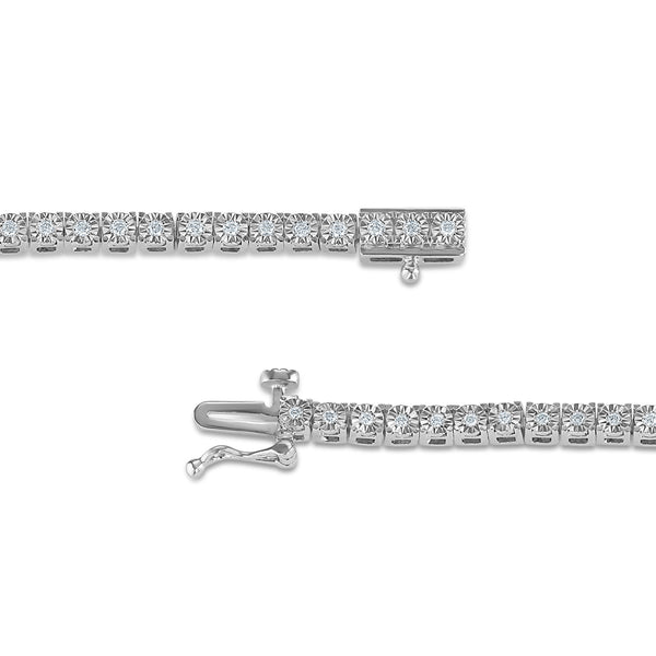 White Diamond Tennis Bracelet in 925 Silver