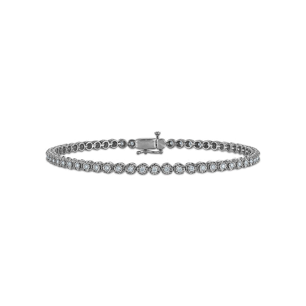 1 CTW Lab Grown Diamond 8.5-inch Tennis Bracelet in Sterling Silver