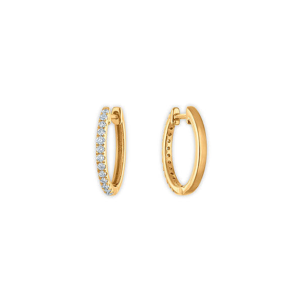 EcoLove 1/4 CTW Lab Grown Diamond Hoop Earrings in 10KT Yellow Gold