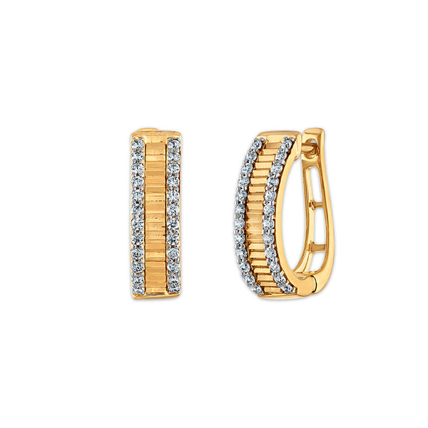 White Diamond Hoop Earrings in 925 Silver