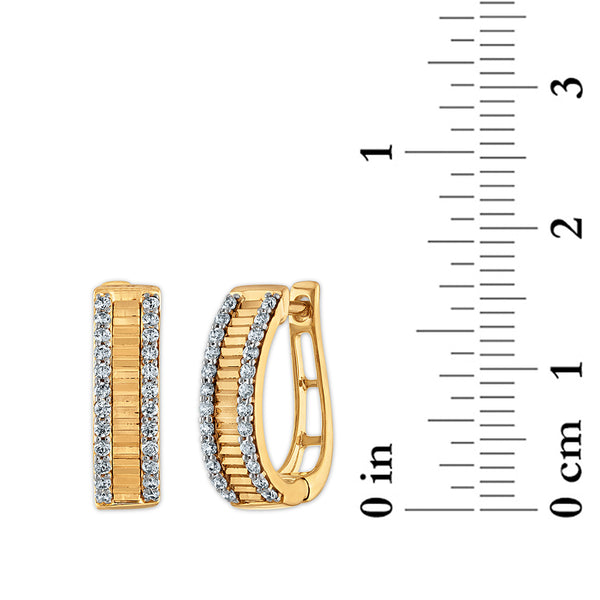 White Diamond Hoop Earrings in 925 Silver