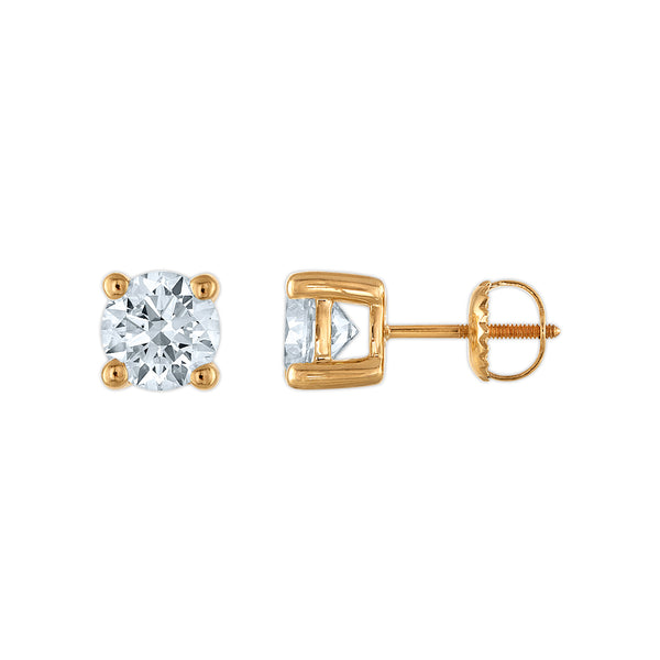 EcoLove 2 CTW Lab Grown Diamond Stud Earrings in 10KT Yellow Gold