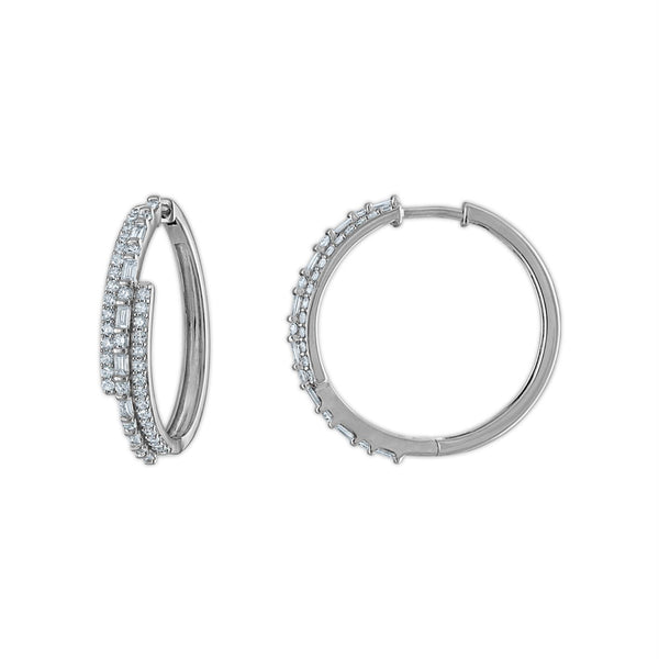 EcoLove 1 CTW Lab Grown Diamond Multi Row Hoop Earrings