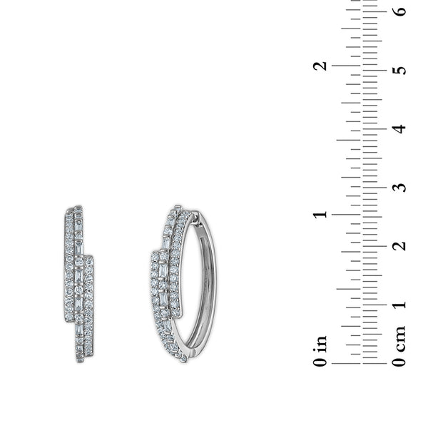 EcoLove 1 CTW Lab Grown Diamond Multi Row Hoop Earrings