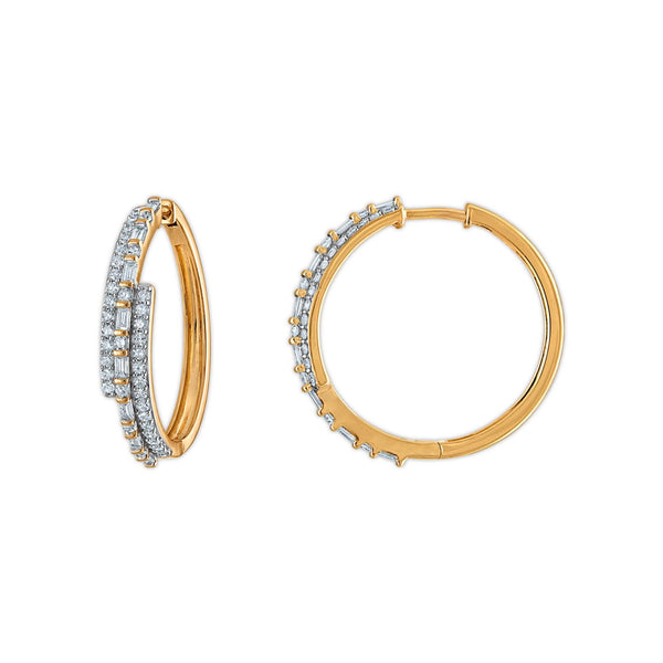 EcoLove 1 CTW Lab Grown Diamond Multi Row Hoop Earrings