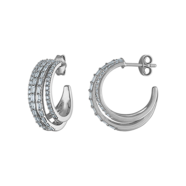 EcoLove 1 CTW Lab Grown Diamond Hoop Earrings in Sterling Silver