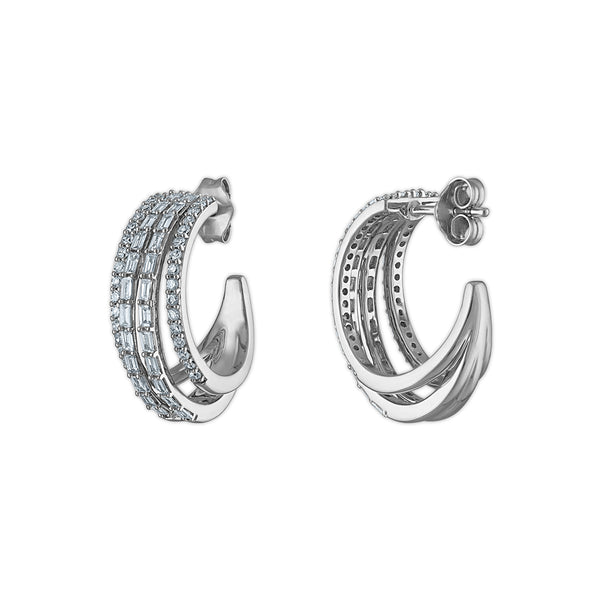 EcoLove 1 CTW Lab Grown Diamond Hoop Earrings in Sterling Silver