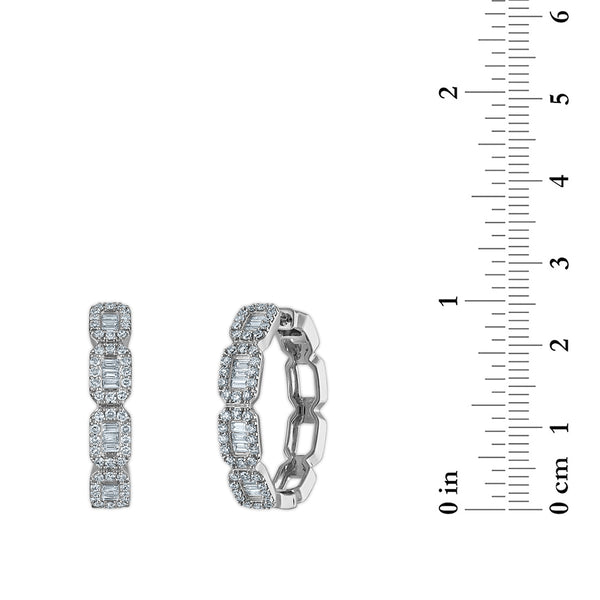 EcoLove 1 CTW Lab Grown Diamond Hoop Earrings in Sterling Silver