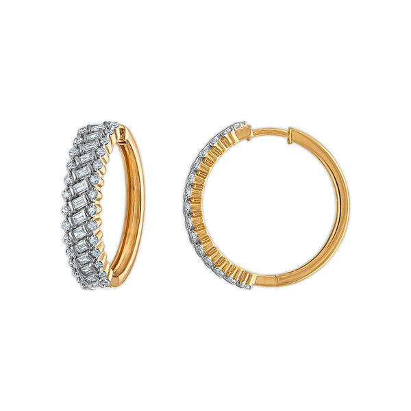 EcoLove 1 CTW Lab Grown Diamond Hoop Earrings in Gold Plated Sterling Silver