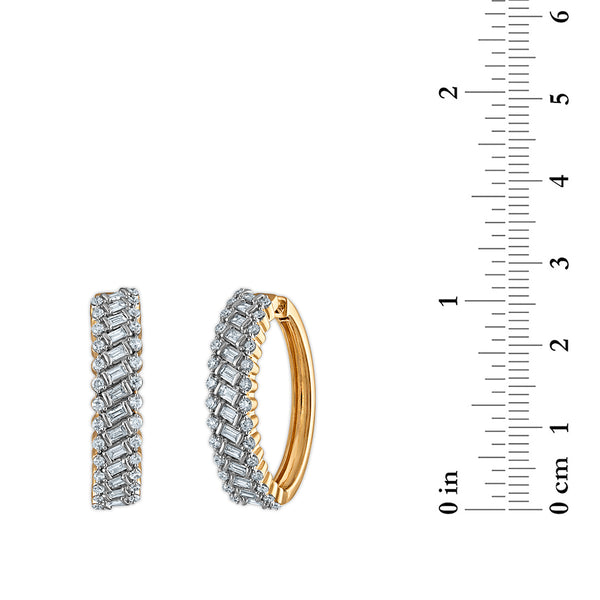 EcoLove 1 CTW Lab Grown Diamond Hoop Earrings in Gold Plated Sterling Silver