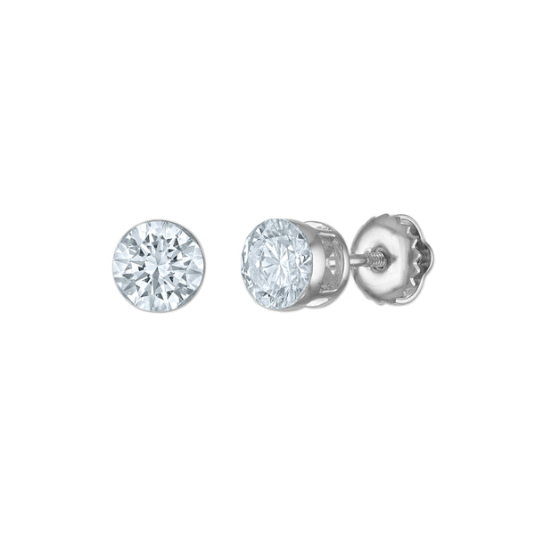 White Diamond Stud Earrings in 10KT Gold