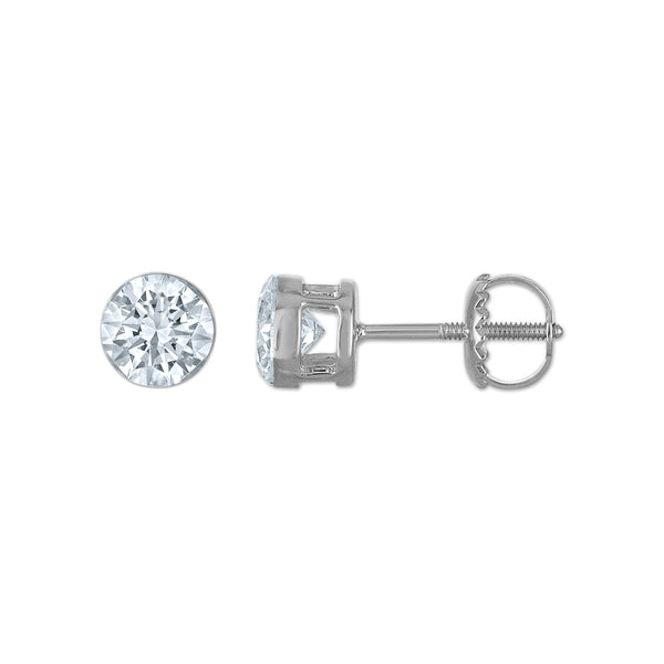 White Diamond Stud Earrings in 10KT Gold