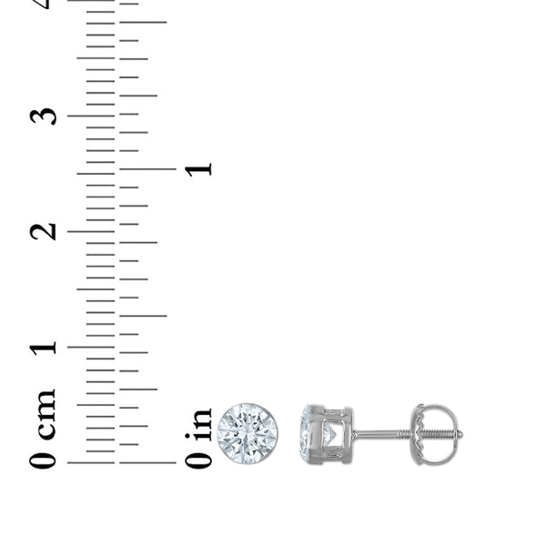 White Diamond Stud Earrings in 10KT Gold