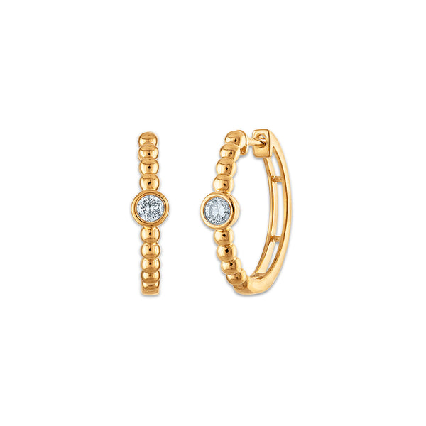 1/4 CTW Lab Grown Diamond Hoop Earrings in Gold Vermeil