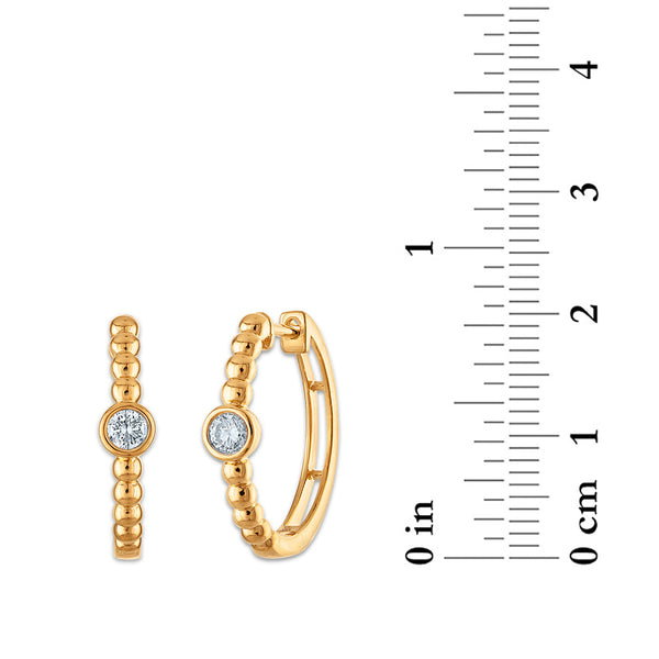 1/4 CTW Lab Grown Diamond Hoop Earrings in Gold Vermeil