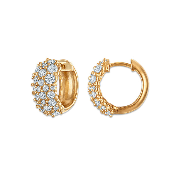 EcoLove 2 CTW Diamond Pave Hoop Earrings in Gold Vermeil