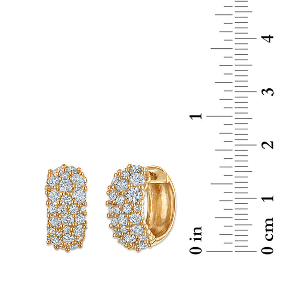EcoLove 2 CTW Diamond Pave Hoop Earrings in Gold Vermeil