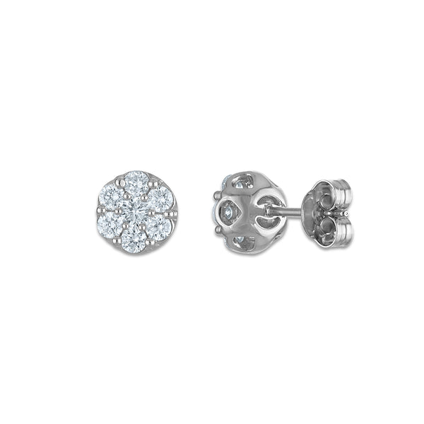 EcoLove 1 CTW Lab Grown Diamond Round Stud Earrings in Sterling Silver