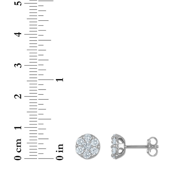 EcoLove 1 CTW Lab Grown Diamond Round Stud Earrings in Sterling Silver