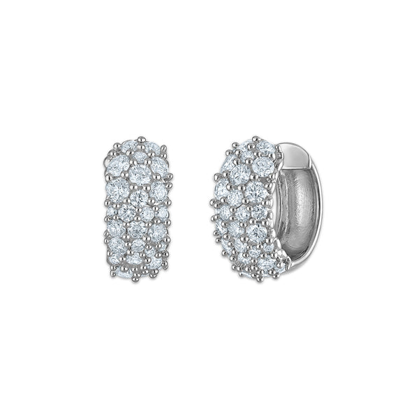EcoLove 2 CTW Diamond Pave Hoop Earrings in Sterling Silver