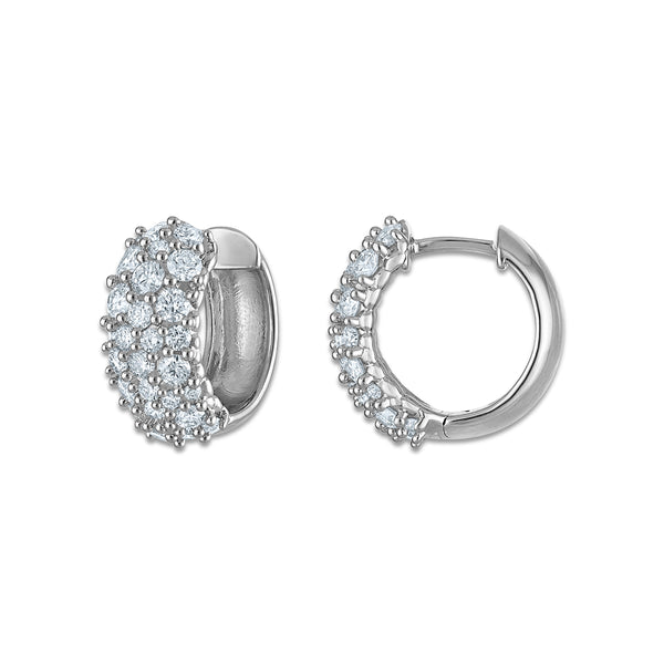 EcoLove 2 CTW Diamond Pave Hoop Earrings in Sterling Silver