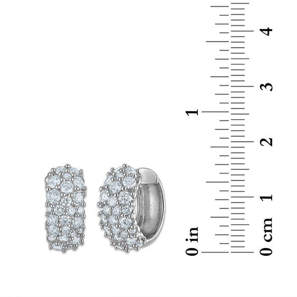 EcoLove 2 CTW Diamond Pave Hoop Earrings in Sterling Silver