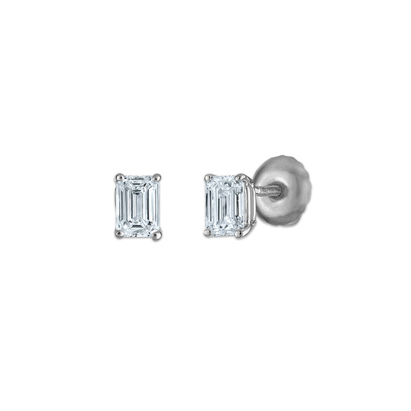 White Diamond Stud Earrings in 10KT Gold