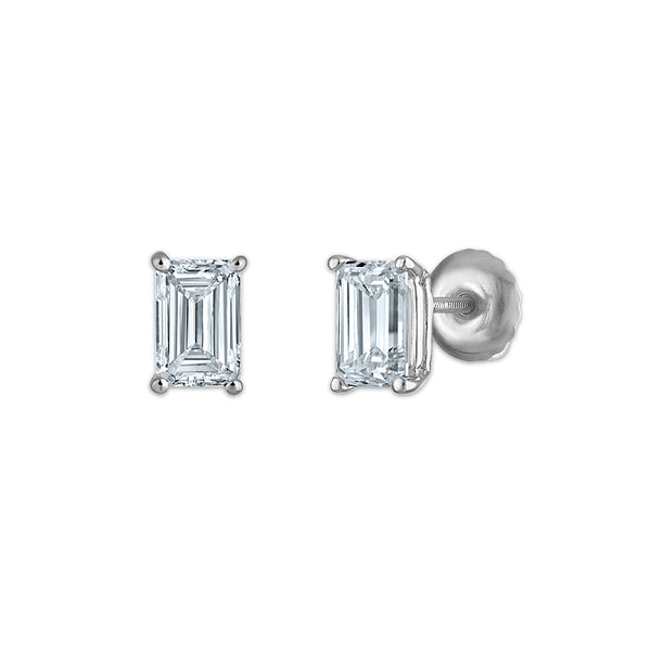White Diamond Stud Earrings in 10KT Gold