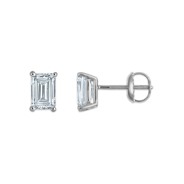 White Diamond Stud Earrings in 10KT Gold