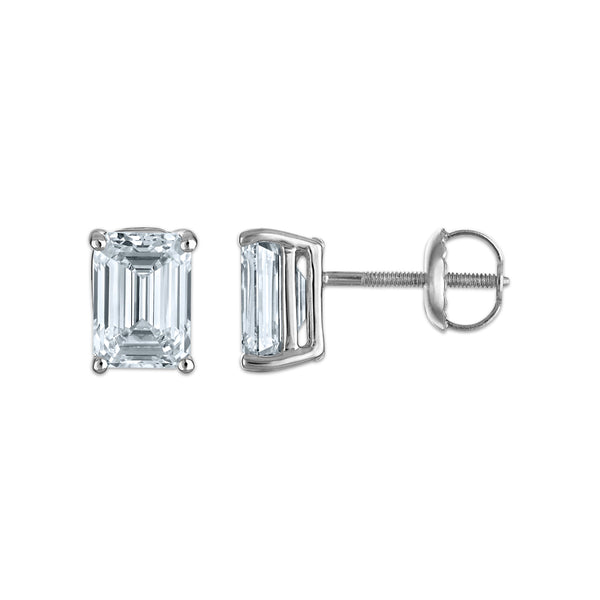 White Diamond Stud Earrings in 10KT Gold