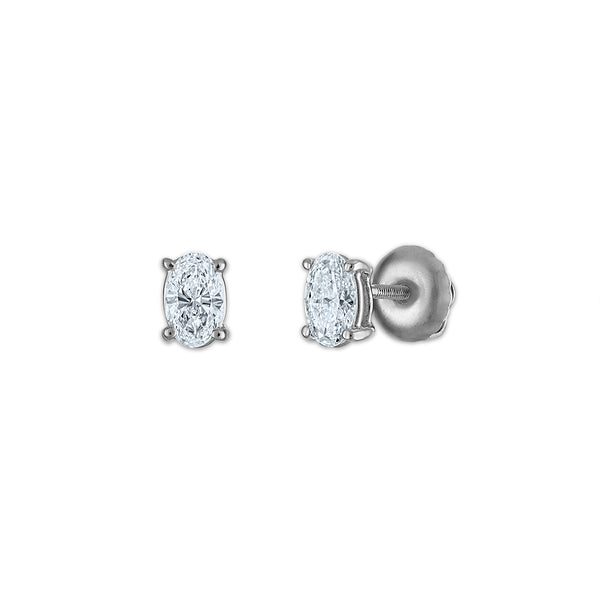White Diamond Stud Earrings in 10KT Gold