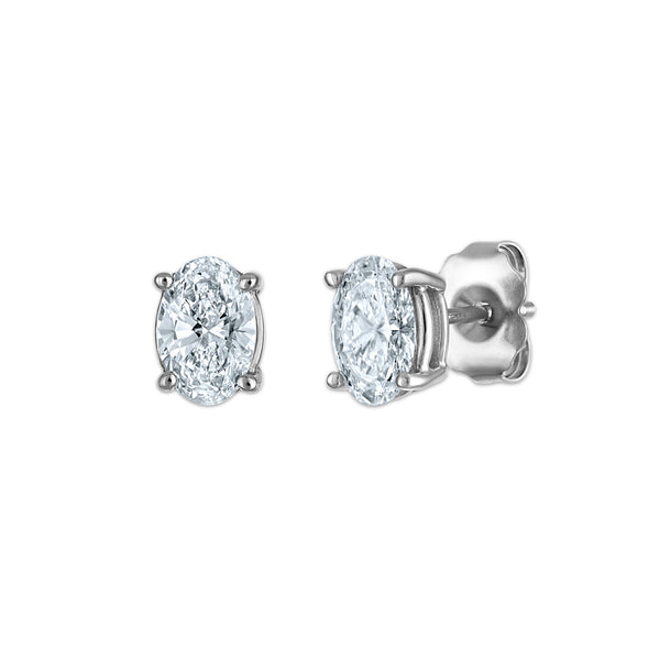 White Diamond Stud Earrings in 10KT Gold