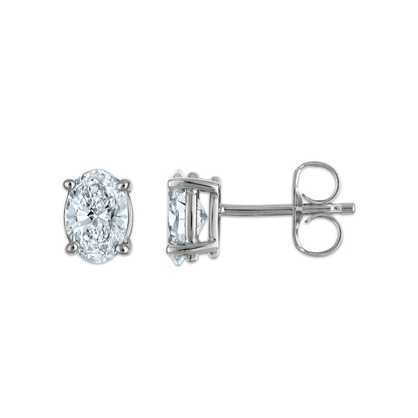 White Diamond Stud Earrings in 10KT Gold