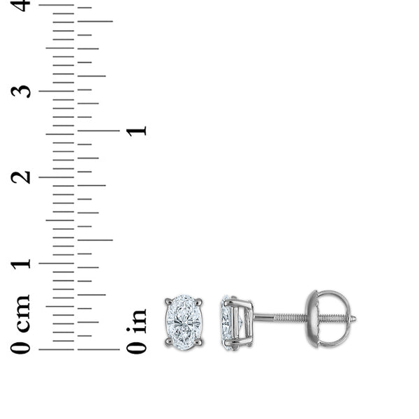 White Diamond Stud Earrings in 10KT Gold