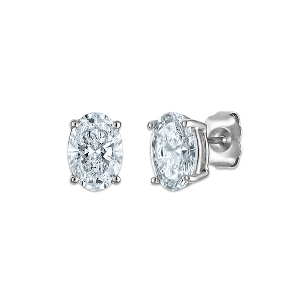 White Diamond Stud Earrings in 10KT Gold