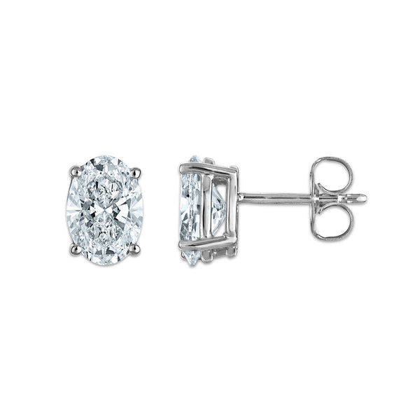 White Diamond Stud Earrings in 10KT Gold