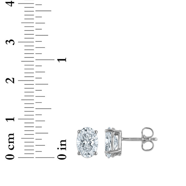 White Diamond Stud Earrings in 10KT Gold