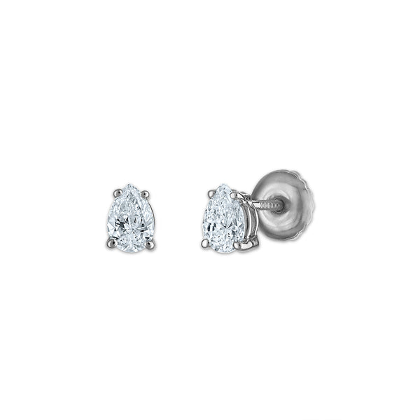 White Diamond Stud Earrings in 10KT Gold