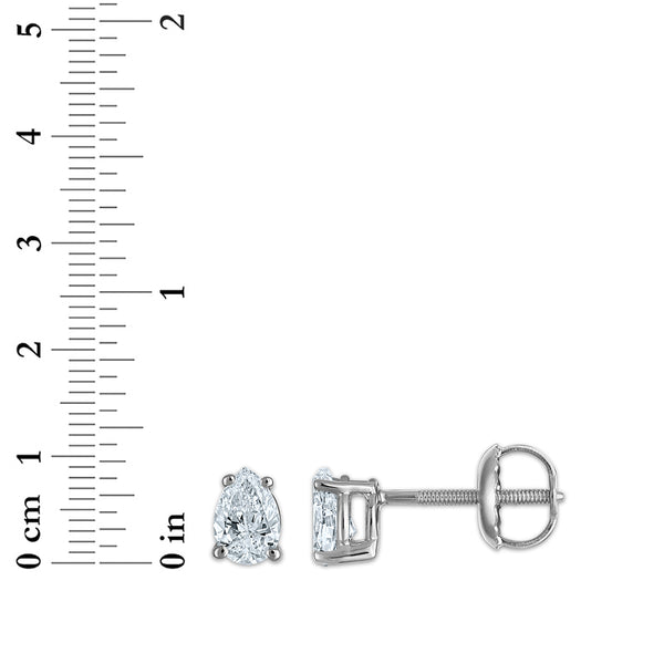 White Diamond Stud Earrings in 10KT Gold