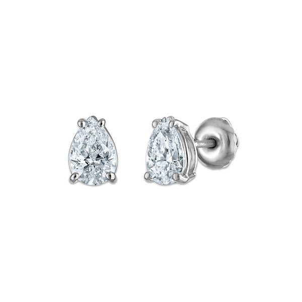 White Diamond Stud Earrings in 10KT Gold