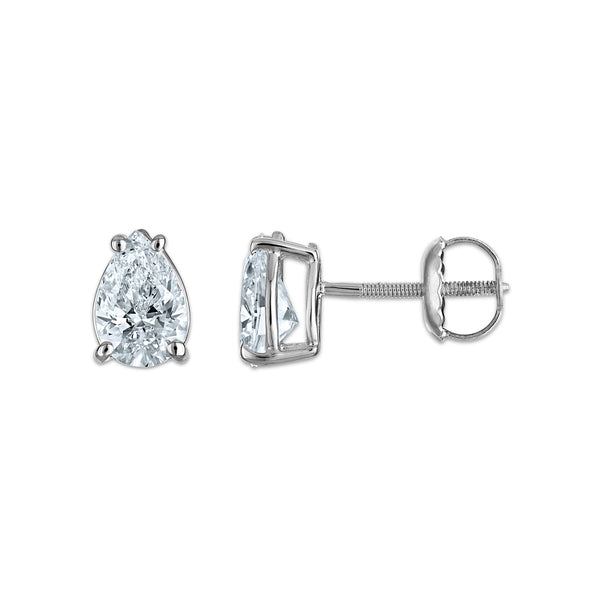 White Diamond Stud Earrings in 10KT Gold