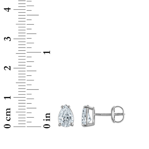 White Diamond Stud Earrings in 10KT Gold