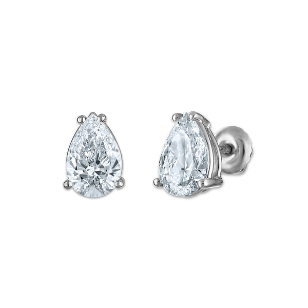White Diamond Stud Earrings in 10KT Gold