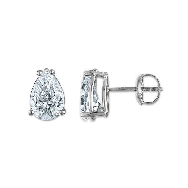 White Diamond Stud Earrings in 10KT Gold