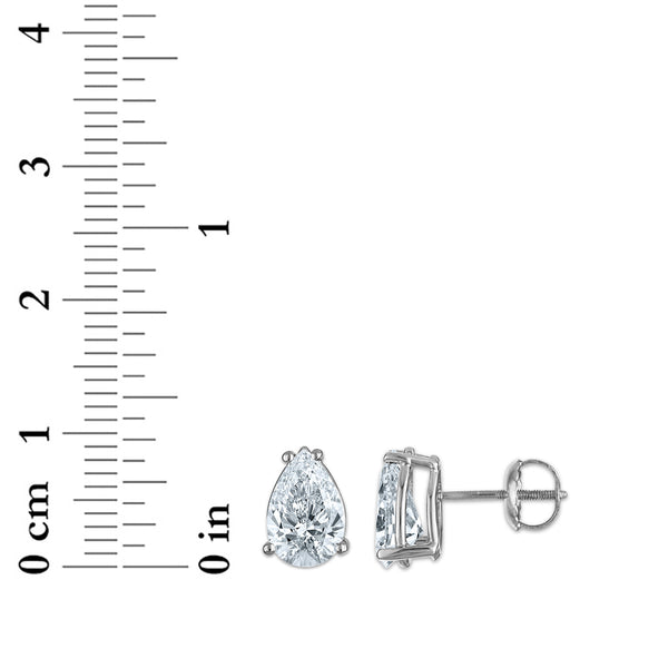 White Diamond Stud Earrings in 10KT Gold